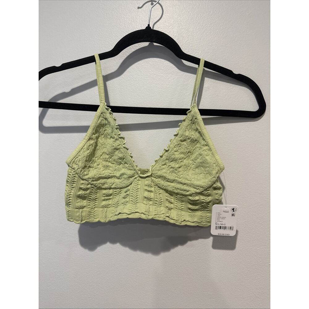 NWT Intimately Free People Green Heirloom Seamless Bralette Size M/L Boho Indie - Picture 3 of 10